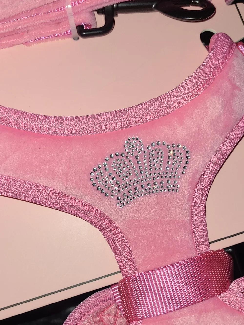 Juicy Couture Pink Gem Embellished Dog Harness & Leash Set